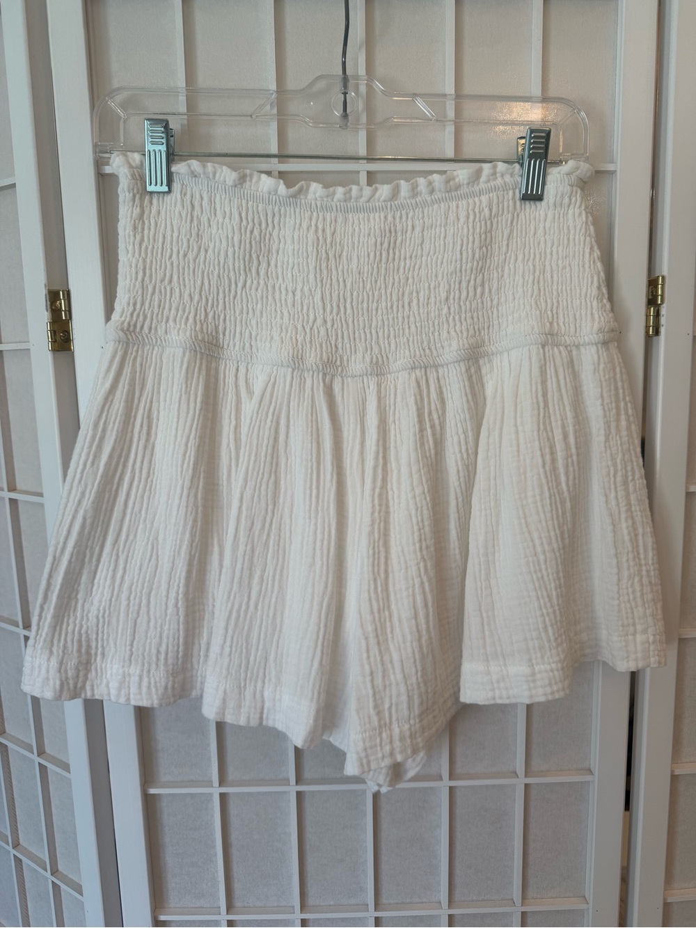 White High-Waist Gauze Women’s Shorts